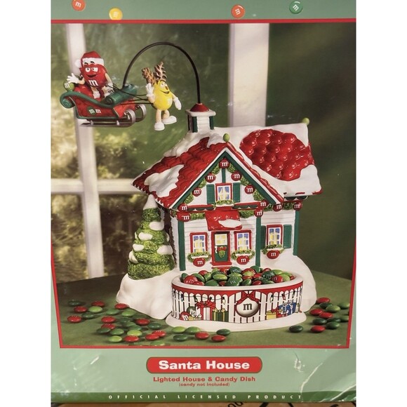 M&M’s Dept 56 Lighted Santa House NIB Hard To Find Christmas Decor Village - Picture 1 of 16